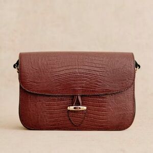 Sezane Milo Vintage shoulder bag - Embossed Brown